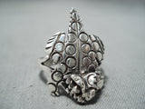 Benny Yazzie Navajo Native American Sterling Silver Toad Ring-Nativo Arts