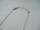 Dazzling Heavy Vintage Zuni Native American Sterling Silver Fetish Necklace Old-Nativo Arts