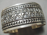 Detailed Important Vintage Native American Navajo Intricate Stamp Sterling Silver Bracelet-Nativo Arts