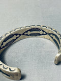 Eddie Begay Heavy Vintage Native American Navajo Thick Sterling Silver Bracelet-Nativo Arts