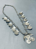 One Of The Most Unique Vintage Native American Navajo Sterling Silver Squash Blossom Necklace-Nativo Arts