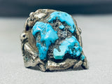 Native American Magnificent Vintage Powerful Turquoise Sterling Silver Ring-Nativo Arts