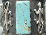 Awesome San Felipe Native American 8 Turquoise Sterling Silver Gekkos Bracelet-Nativo Arts