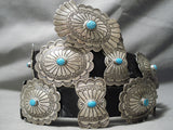 Superior Vintage Native American Navajo Jen Blackgoat Sterling Silver Turquoise Concho Belt-Nativo Arts