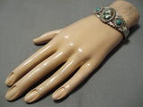 Earlier 1900's Vintage Native American Navajo Royston Turquoise Sterling Silver Bracelet Old-Nativo Arts