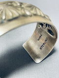 Phenomenal Vintage Native American Navajo Sterling Silver Stamp Nora Bill Bracelet-Nativo Arts
