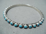 Fantastic Vintage Native American Navajo Sleeping Beauty Turquoise Sterling Silver Bangle-Nativo Arts
