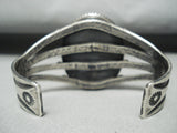 Huge Early Vintage Native American Navajo #8 Turquoise Sterling Silver Bracelet Old-Nativo Arts