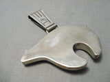 Quality Vintage Navajo Bear Sterling Silver Geo Native American Pendant-Nativo Arts