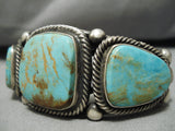 One Of Best Vintage Native American Navajo Ricky Martinez Turquoise Sterling Silver Bracelet-Nativo Arts