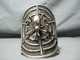 One Of The Most Unique Ever Vintage Native American Navajo Spider Sterling Silver Bracelet-Nativo Arts