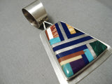 Native American Stunning Santo Domingo Coriz Turquoise Sterling Silver Pendant-Nativo Arts