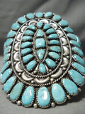 Magnificent Vintage Native American Navajo Turquoise Sterling Silver Bracelet Cuff-Nativo Arts