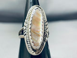 Gorgeous Authentic Vinage Native American Navajo Pearl Sterling Silver Ring-Nativo Arts