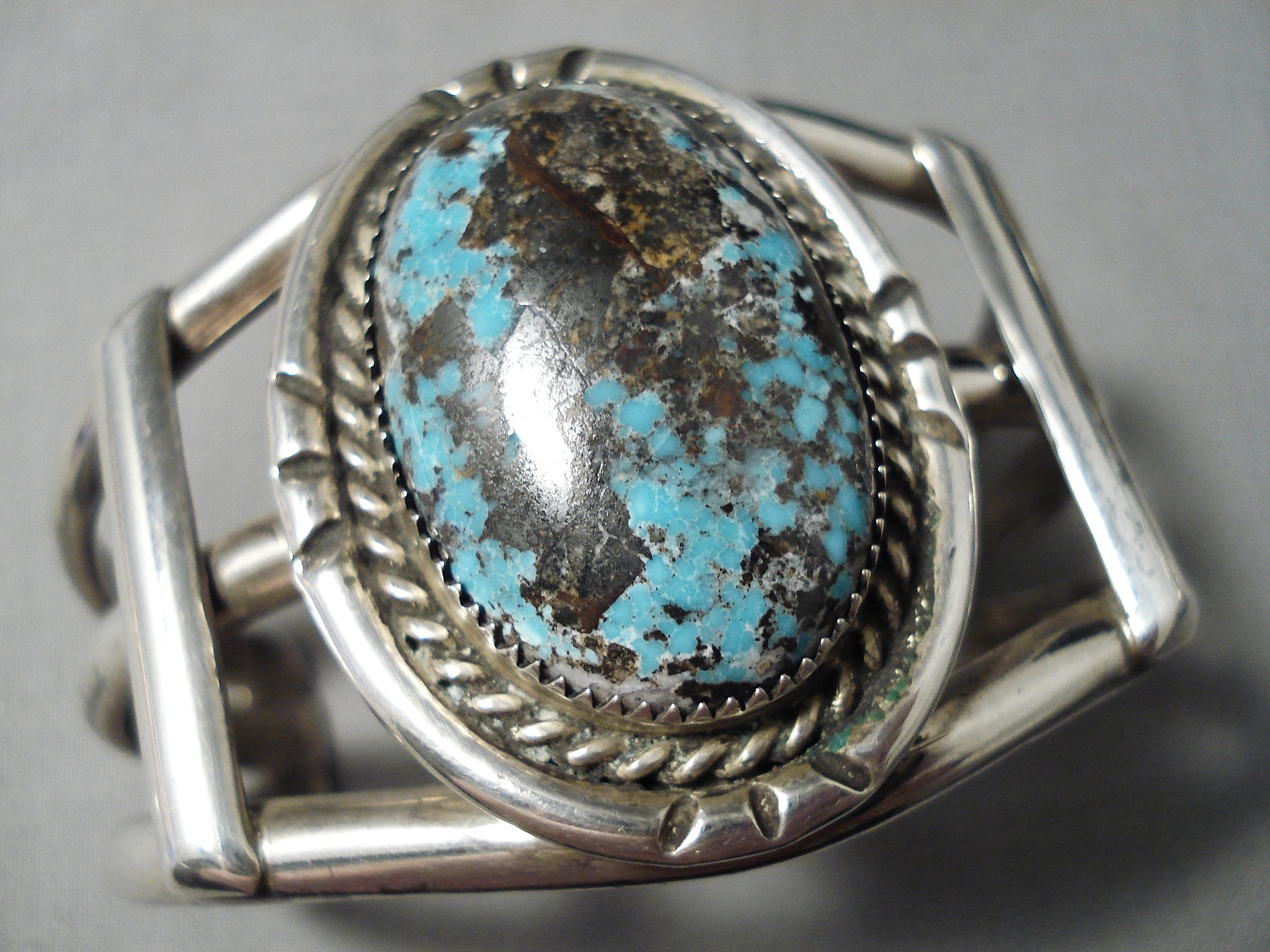 Omg!! Vintage Native American Navajo Huge Smokey Bisbee Turquoise Ster ...