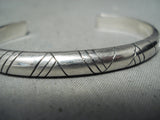 Very Important Wes Willie Vintage Native American Navajo Authentic Sterling Silver Bracelet-Nativo Arts
