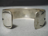 Amazing Vintage Native American Navajo Swirling Wave Sterling Silver Bracelet Old Cuff-Nativo Arts