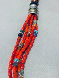 Authentic Singer Native American Navajo Coral Sterling Silver Necklace-Nativo Arts