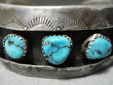 Amazing Vintage Native American Navajo Spiderweb Turquoise Sterling Silver Bracelet Old-Nativo Arts