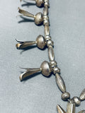 Early Vintage Native American Navajo Sterling Silver Squash Blossom Necklace-Nativo Arts