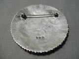 Authentic Vintage Native American Navajo Victor Moses Begay Turquoise Sterling Silver Pin Old-Nativo Arts
