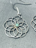 Sweet Native American Navajo Royston Turquoise Sterling Silver Earrings-Nativo Arts