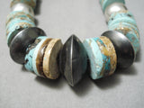 Native American Huge Chunky Vintage Santo Domingo Turquoise Sterling Silver Necklace Old-Nativo Arts