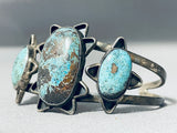 Very Rare Vintage Native American Navajo Bisbee Turquoise Sterling Silver Bracelet-Nativo Arts