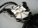 Exceptional Vintage Zuni Native American Sterling Silver Bolo Tie Old-Nativo Arts
