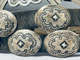 Hand Tooled Vintage Native American Navajo Sterling Silver Concho Belt-Nativo Arts