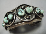Opulent Vintage Native American Navajo Sectioned Cerrillos Turquoise Sterling Silver Bracelet-Nativo Arts