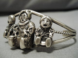 Detailed!! Vintage Native American Navajo Storyteller Sterling Silver Bracelet-Nativo Arts