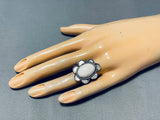 Native American Unforgettable Vintage White Buffalo Turquoise Sterling Silver Ring-Nativo Arts