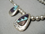 Intricate Vintage Native American Navajo Spider Turquoise Sterling Silver Sugulite Necklace Old-Nativo Arts