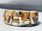 The Most Intricate Native American Navajo Agate Inlay Sterling Silver Bracelet-Nativo Arts