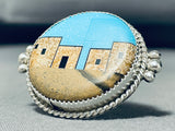 Detailed Pueblo Sky Native American Navajo Sterling Silver Ring-Nativo Arts