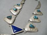 Best Vintage Native American Navajo Hank Whitethorne Turquoise Sterling Silver Necklace-Nativo Arts