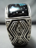 Very Rare Men's Larger Vintage Native American Navajo Turquoise Space Sterling Silver Bracelet-Nativo Arts