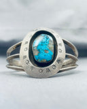 Impressive Vintage Native American Navajo Old Kingman Turquoise Sterling Silver Bracelet-Nativo Arts