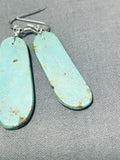 Native American Dazzling Santo Domingo Royston Turquoise Sterling Silver Earrings-Nativo Arts