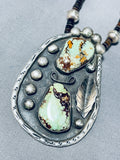 Opulent Vintage Native American Navajo Royston Turquoise Sterling Silver Heishi Necklace Old-Nativo Arts