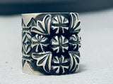 One Of The Most Uniquely Design All Silver Sterling Native American Navajo Ring-Nativo Arts