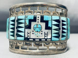 One Of The Craziest Ever Vintage Native American Zuni Turquoise Sterling Silver Bracelet-Nativo Arts