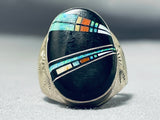 Very Intricate Detailed Native American Navajo Opal Coral Sterling Silver Ring-Nativo Arts
