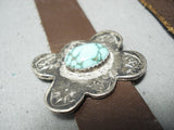 Carico Lake Turquoise Vintage Native American Navajo Sterling Silver Concho Belt Old-Nativo Arts