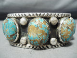 Magnificent Navajo #8 Turquoise Mine Sterling Silver Bracelet Native American-Nativo Arts