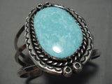 Superior Vintage Native American Navajo Carico Lake Turquoise Sterling Silver Bracelet Old-Nativo Arts