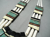 Native American One Of The Biggest Santo Domingo 2 Sided Turquoise Necklace-Nativo Arts