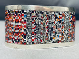 Most Intricate Native American Zuni Opal Turquoise Sterling Silver Inlay Bracelet-Nativo Arts
