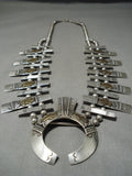 Authentic Vintage Native American Navajo Thomas Singer Sterling Silver Squash Blossom Necklace-Nativo Arts